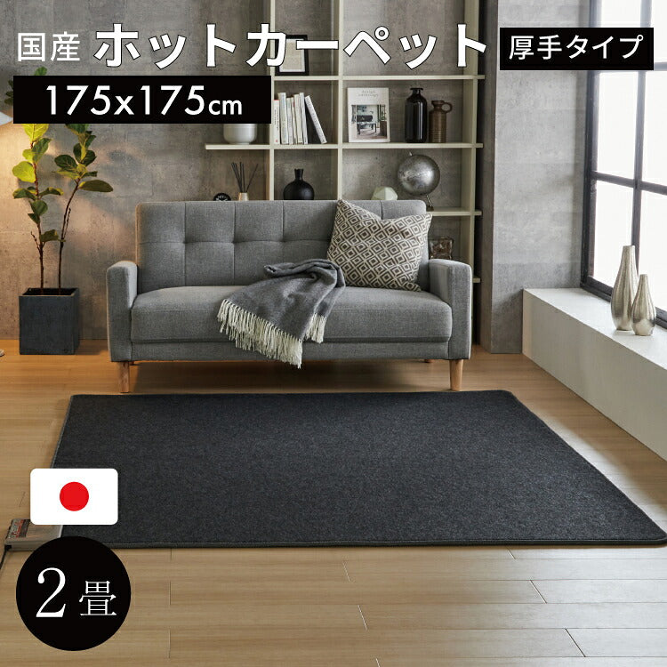 日本製　ホットカーペット 2畳 本体　厚手タイプ　175x175cm